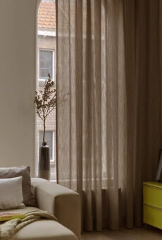 kahverengi tül perde