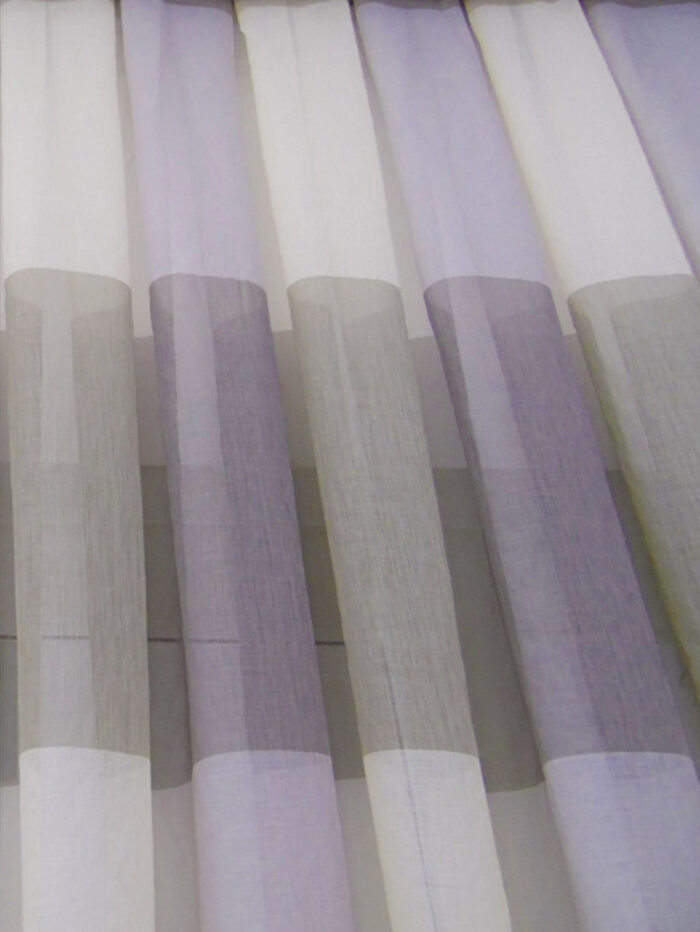 krem yeşil çizgili perde