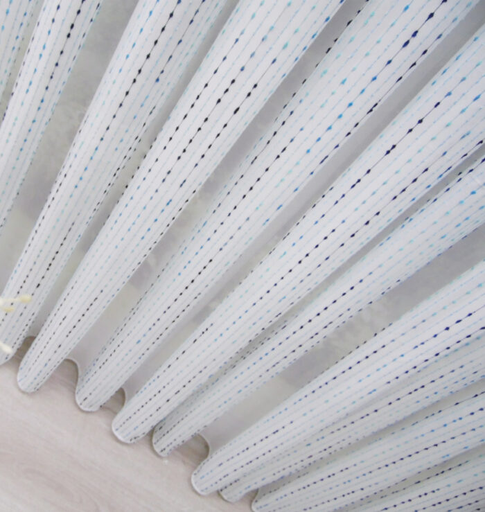 beyaz mavi tül perde