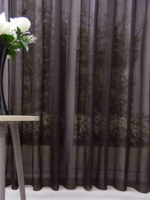 Kahverengi tül perde modelleri