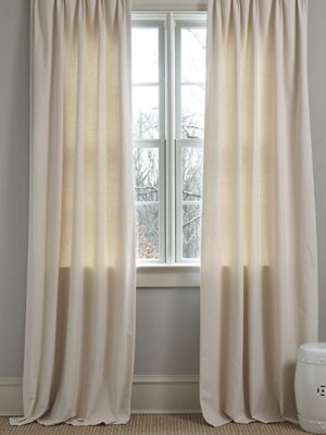 Koyu krem keten fon perde