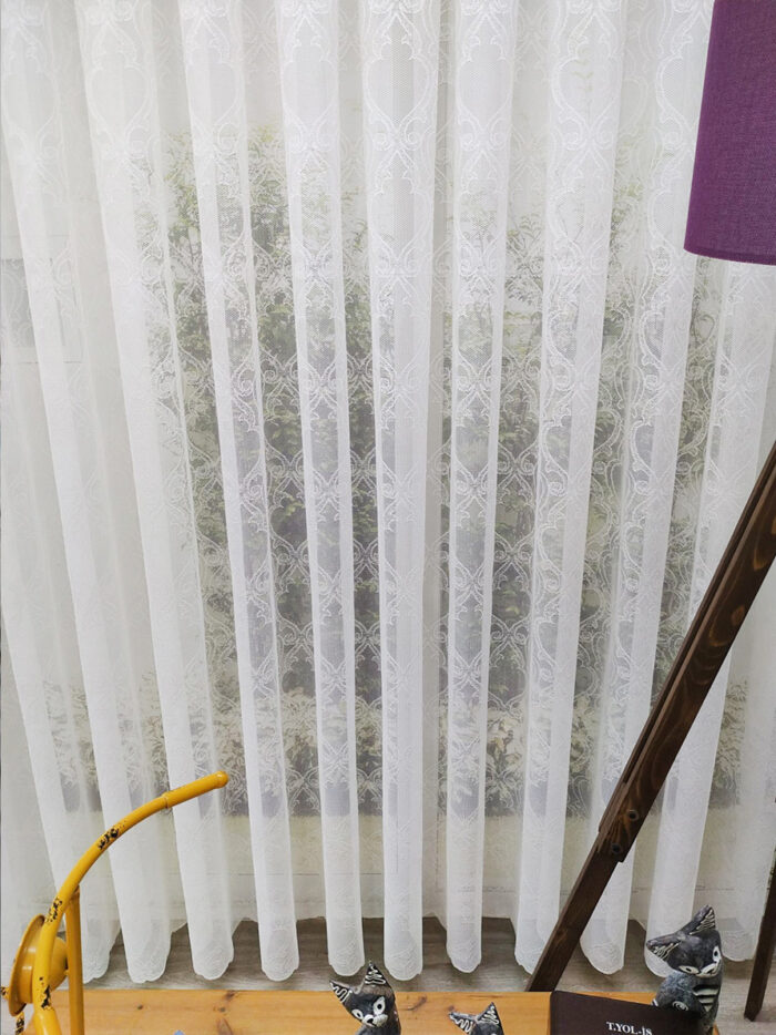 beyaz düz tül perde