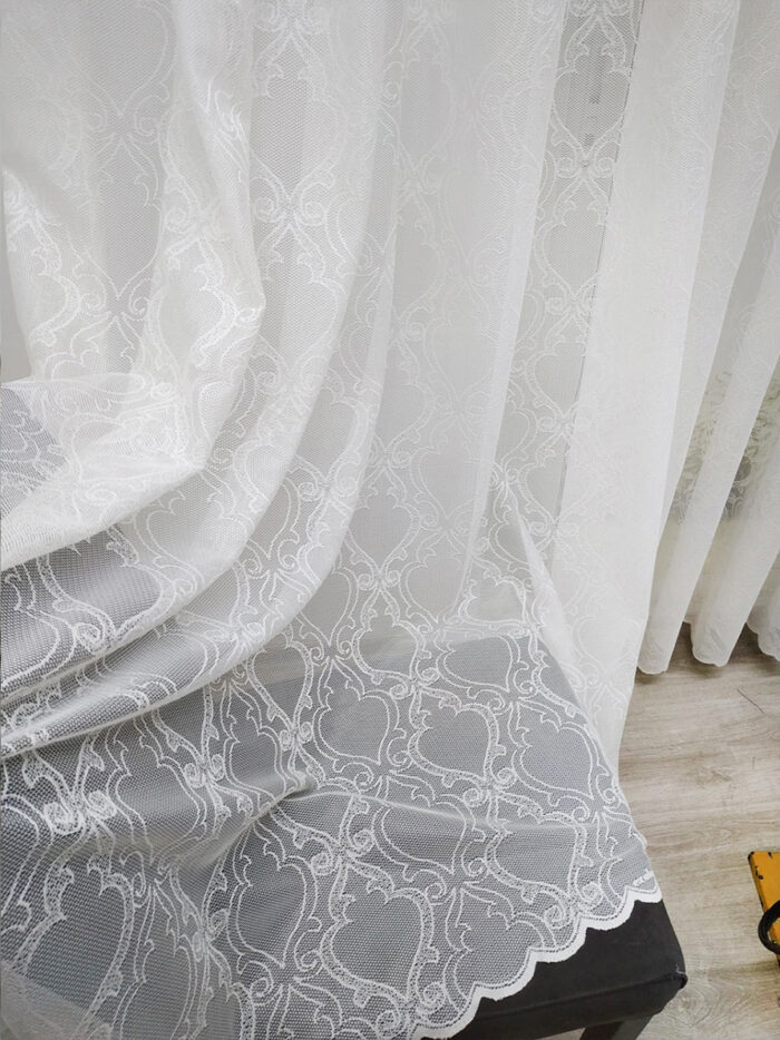 beyaz düz tül perde