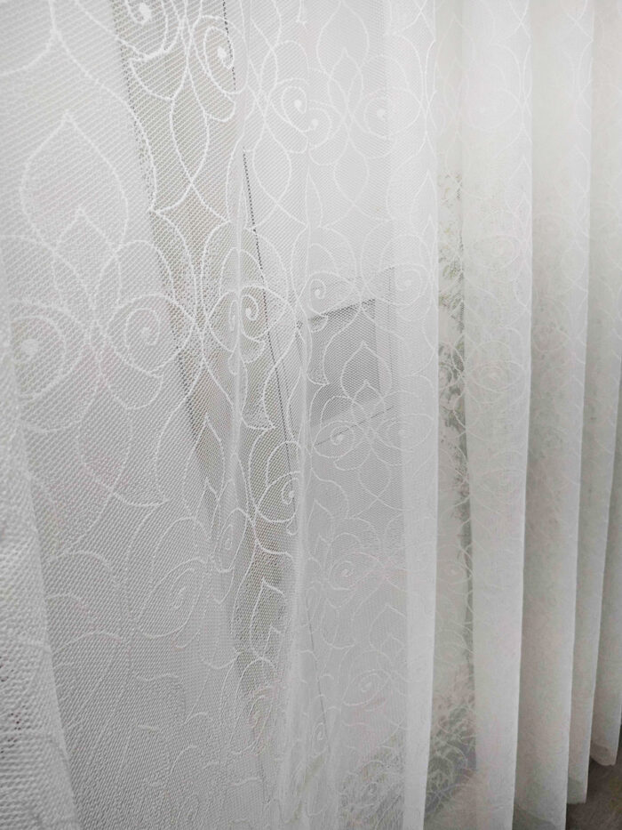 beyaz düz tül perde