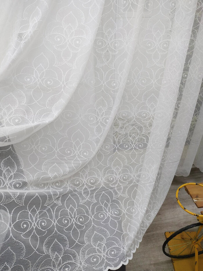 beyaz düz tül perde