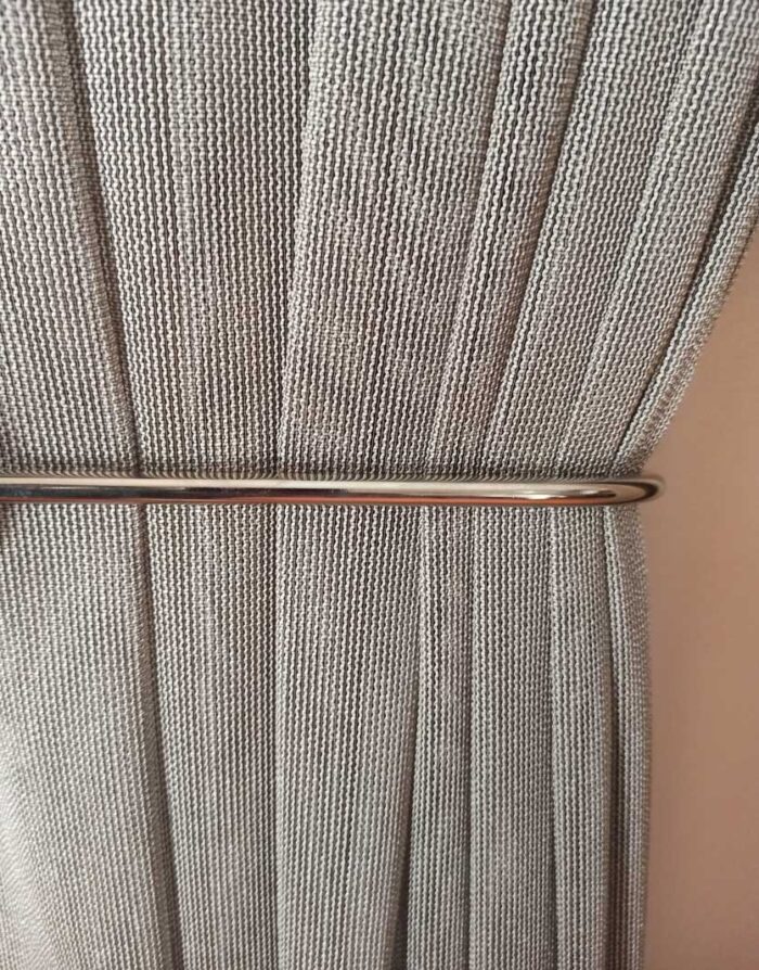 Açık gri düz tül perde modelleri