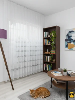 Salon tül perdeler şeritli