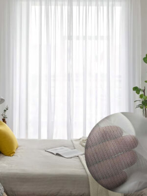 Ekru düz tül perde