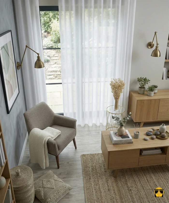 Ekru krem tül perde modelleri