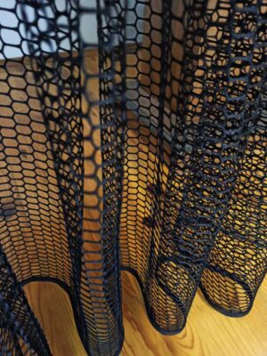 Siyah file tül perde