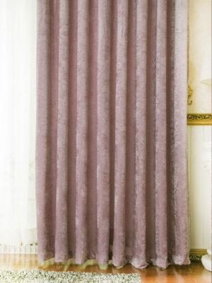 Gül kurusu kadife fon perde