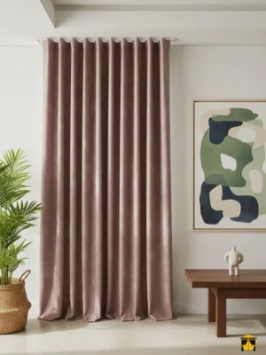 Düz Dökümlü Fon Perde – Gül Kurusu Pembe