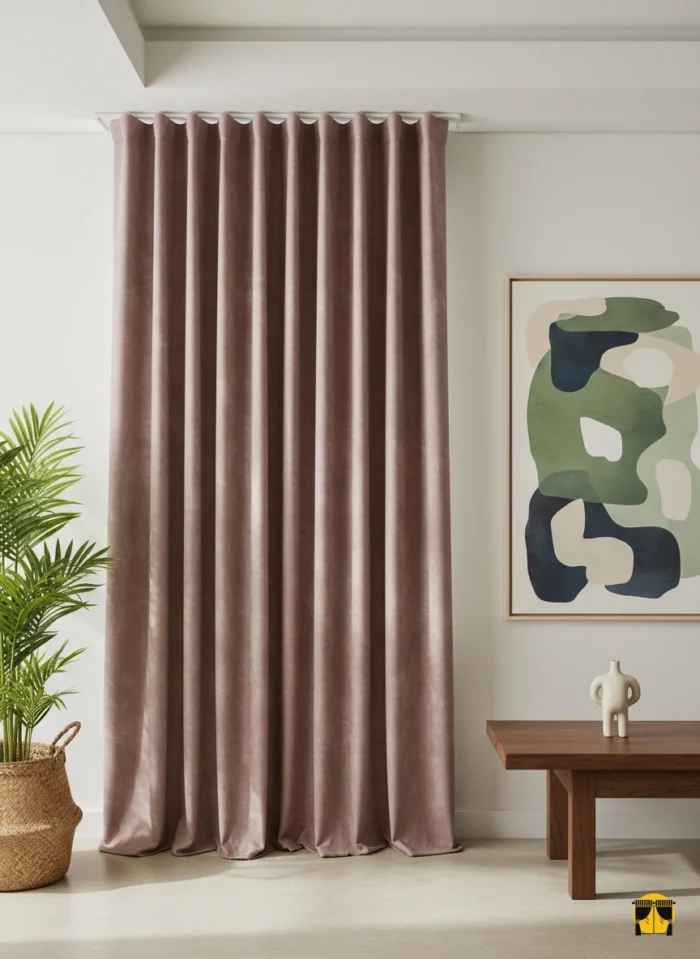 Düz Dökümlü Fon Perde – Gül Kurusu Pembe