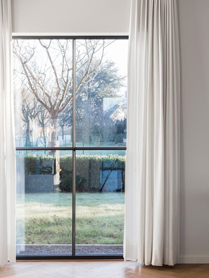 Koyu ekru krem keten fon perde