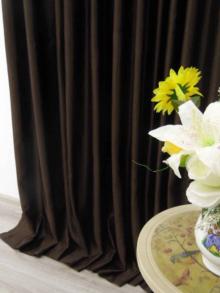 kahvereni saten fon perde