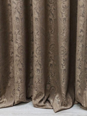 Kahverengi fon perde modelleri