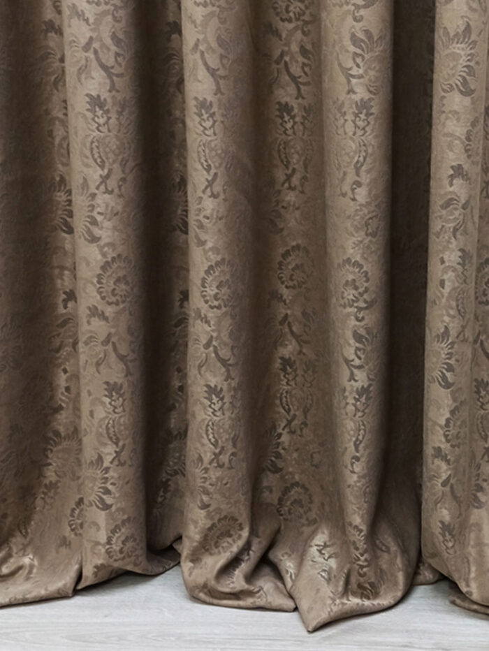 Kahverengi fon perde modelleri