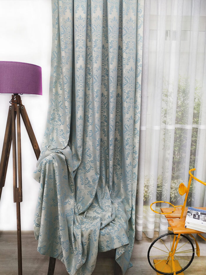 Mavi fon perde modelleri