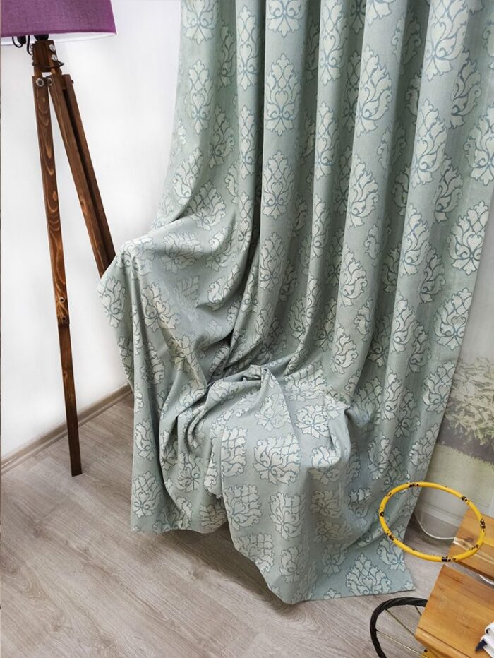 Mavi fon perde modelleri