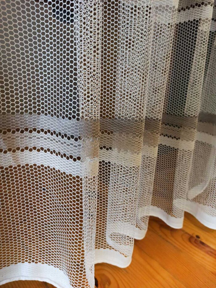 beyaz gri tül perde