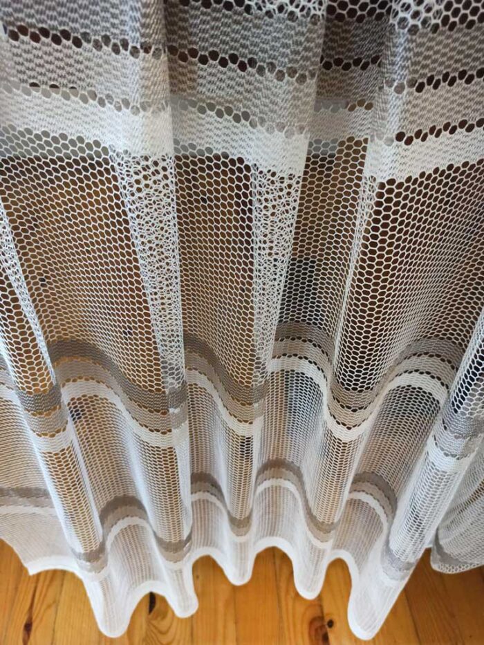 beyaz gri tül perde