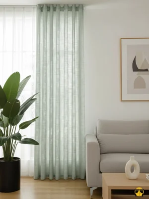 Şantuk Modern Dökümlü Tül Perde – Yeşil