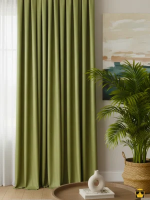 Parlak Fıstık yeşili fon perde