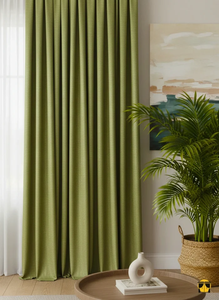 Parlak Fıstık yeşili fon perde