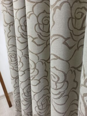 Kahverengi fon perde modelleri