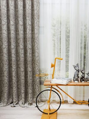 Kahverengi fon perde modelleri