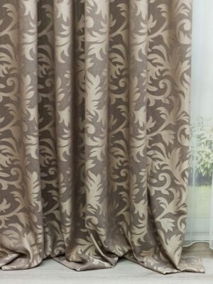 Kahverengi fon perde modelleri