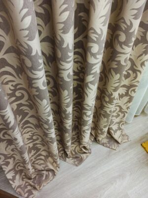 Kahverengi fon perde modelleri