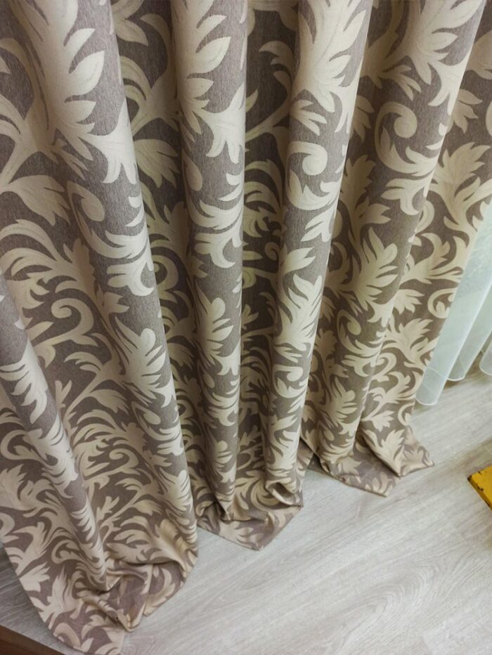 Kahverengi fon perde modelleri