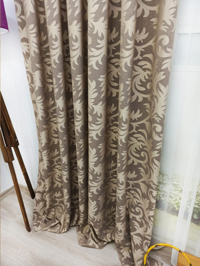 Kahverengi fon perde modelleri