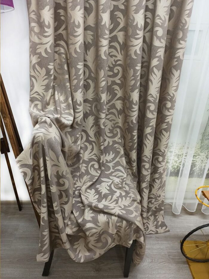 Kahverengi fon perde modelleri