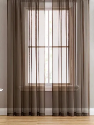 kahverengi düz tül perde modelleri