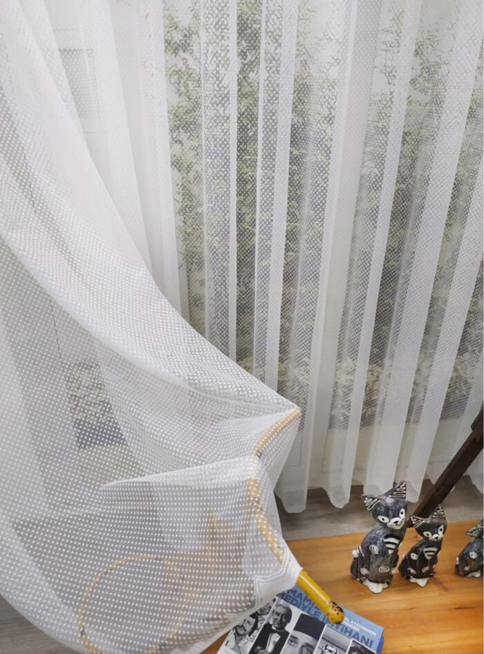 beyaz düz tül perde