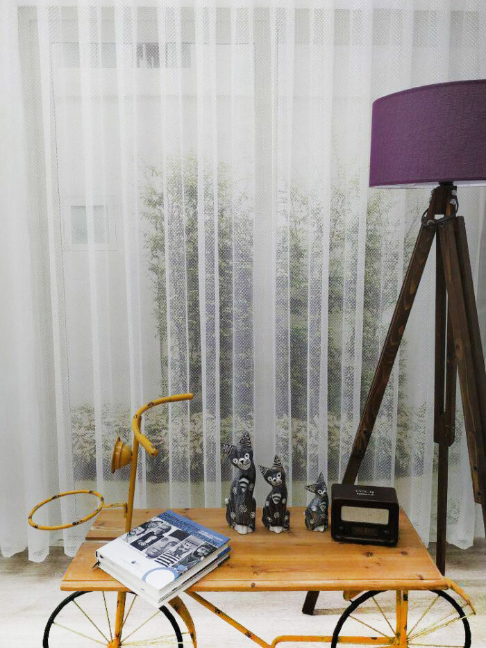 beyaz düz tül perde