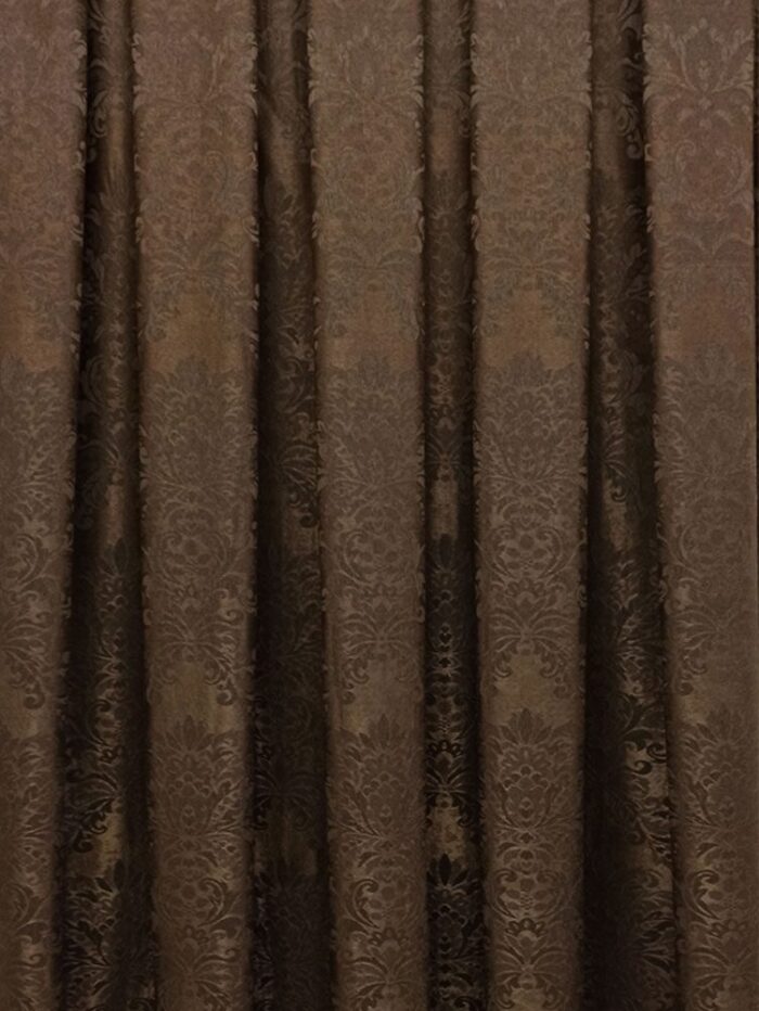 Koyu kahve desenli fon perde