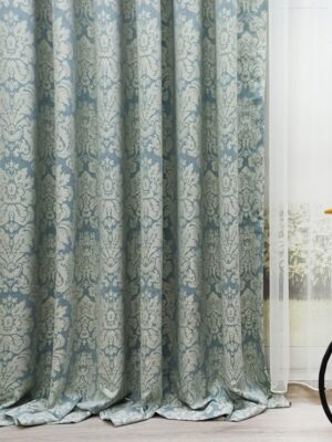 mavi desenli fon perde