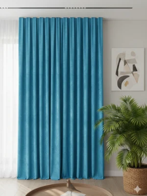 Salon için mavi soft fon perde fiyatları