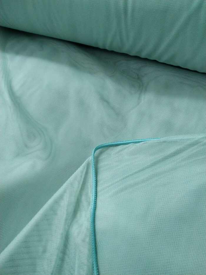 Mavi renkli düz tül perde