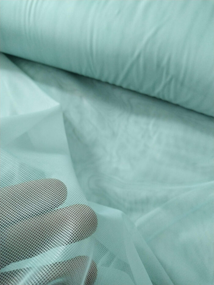 Mavi renkli düz tül perde