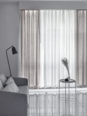 Açık gri tül perde