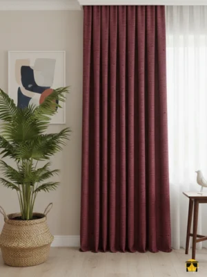 Nar çiçeiği rengi fon perde salon ve yatak odası için