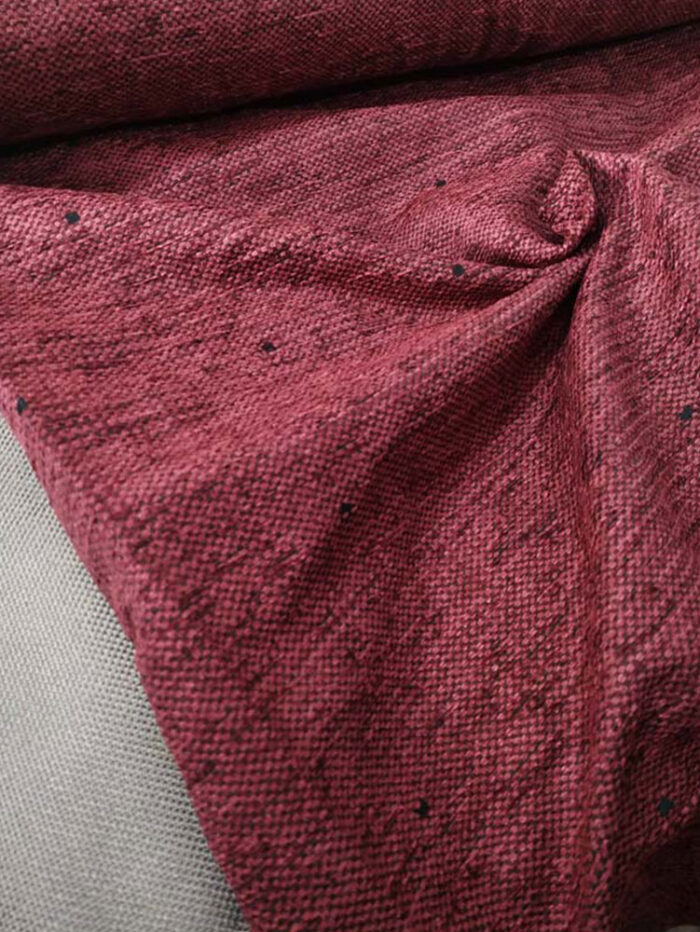 kırmızı desenli fon perde