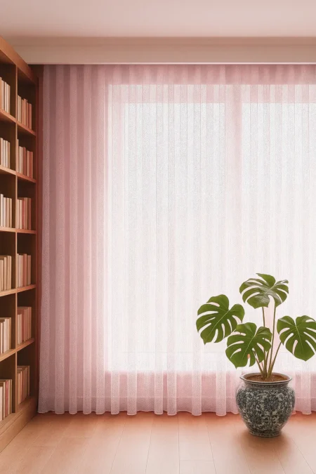 file renkli pudra tül perde