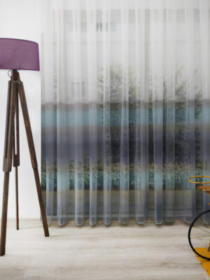 mavi beyaz tül perde