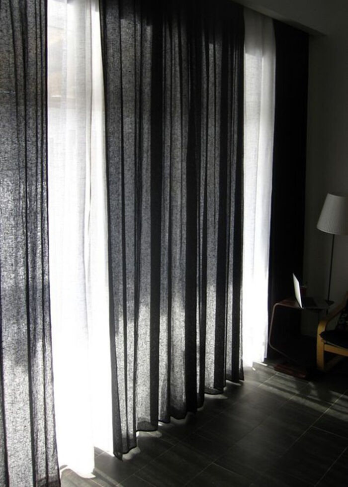 siyah tül perde modelleri