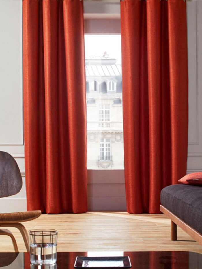 Kremit saten parlak fon perde